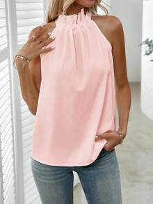 EMERY ROSE Women's Plain Sleeveless Tank Top, Simple And Fashionable, Suitable For Summer - Pink - View 6