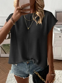 EMERY ROSE Women Solid Color Sleeveless Sweater Vest, Minimalist & Casual For Everyday Wear - Black - View 5