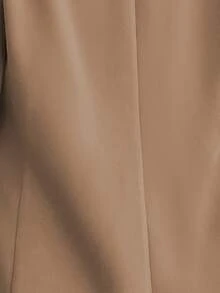 EMERY ROSE 1pc Women Simple Commuter Shawl Collar Solid Color Blazer Jacket, Autumn Fall Cloth For Women - Khaki - View 9