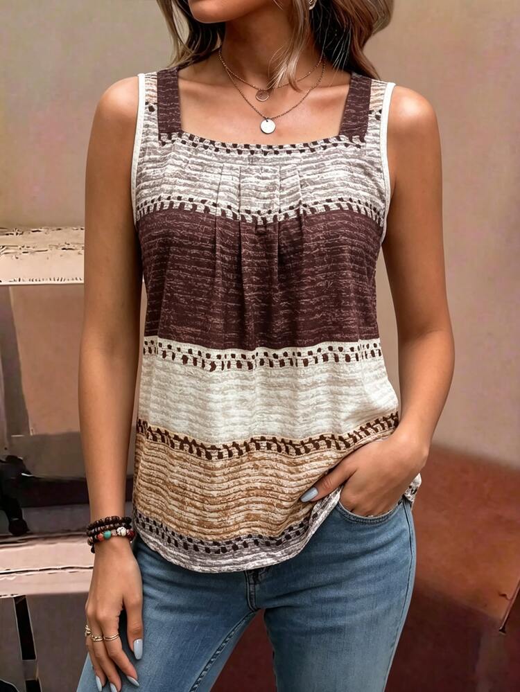 EMERY ROSE Áo ba lỗ nữ đi chơi mùa hè phối màu khối kẻ sọc in tương phản, phù hợp cho tiệc tùng, hẹn hò, mùa cưới, đi làm, phong cách công sở thanh lịch, Giáng sinh, mùa tốt nghiệp, mùa tựu trường, lễ tốt nghiệp, Ngày Nhà giáo, Giáng sinh, Valentine, Lễ Tạ ơn, mùa tựu trường, áo ba lỗ không tay in kẻ sọc, mặc hàng ngày, mặc mùa xuân và mùa hè, áo ba lỗ mùa hè - Màu be - Xem 6
