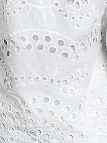 EMERY ROSE 純色中空刺繡擴腕連衣裙 - 白色 - 查看 8