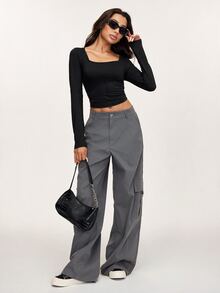 SHEIN BASICS 3 Buah Kaos Wanita - MultiWarna - View 5