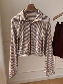 Comfortcana Winter Outfit For Women Women's Casual Plaid Jacket, Autumn, Y2k, Holiday Night Outfi, Office Wear For Women, Country Style For Women, Halloween - Brown - View 6