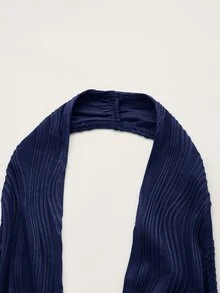 SHEIN ICON Women'S Knitted Halter Neck Tank Top - Navy Blue - View 4
