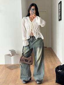 Coolane Women's Plus Size Summer Fall Streetwear Going Out Morning Elegant Vacation Date Night Casual Textured Pleated Ruffle White Blouses Halloween - Apricot - View 5