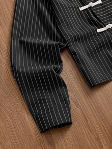 SWAVVY Burgundy Small Check Embroidered Men's Long Sleeve Shirt - Black - View 4