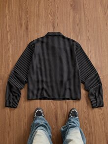 SWAVVY Burgundy Small Check Embroidered Men's Long Sleeve Shirt - Black - View 5