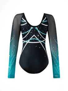 SHEIN Sports School Dance High Elasticity Girls Purple Vi Baby Ummer Brant Pattern Sparkling Rhinestone One-Piece Snug Fit Bodysuit - Multicolor - View 5