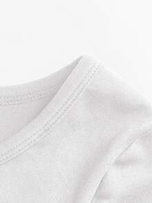 SHEIN EZwear 女款休閒簡約圓領長袖修身T恤，適合秋冬外出穿著 - 白色 - 查看 6