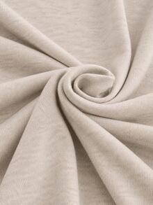 SHEIN طقم بيجامة كلاسيكي بأزرار أمامية مقاس طويل – ملابس علوية ناعم بأكمام طويلة وبنطال مريح بساق مستقيمة ملابس منزلية - بيج - مشاهدة 6