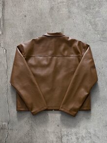 AXEPEAK Fashionable Retro Lapel Long Sleeve Men's Jacket - Brown - View 3