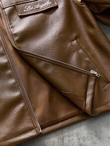 AXEPEAK Fashionable Retro Lapel Long Sleeve Men's Jacket - Brown - View 5