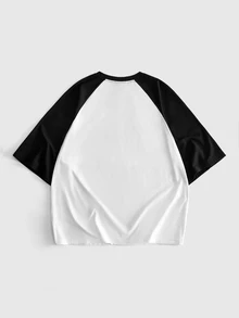 ROMWE MEN Paul Frank X ROMWE Men's Letter Cartoon Print Casual Daily Short Sleeve T-Shirt - White - View 3