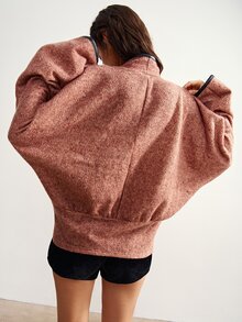 Bohemela Jaket Wanita Polos Kasual - Coffee Brown - View 8