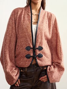 Bohemela Jaket Wanita Polos Kasual - Coffee Brown - View 1