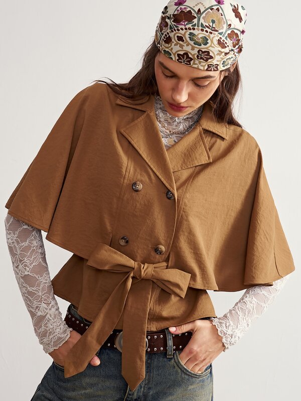 Bohemela Women's Solid Color Casual Versatile Daily Jacket
