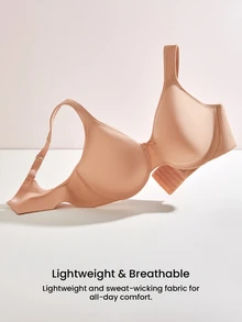 LUVLETTE Plus Unlined Full Coverage Underwire Bra-Pinch-Free Straps - Side And Back Smoothing Brown Minimizer Basic SizeFreedom Bra - Coffee Brown - View 7