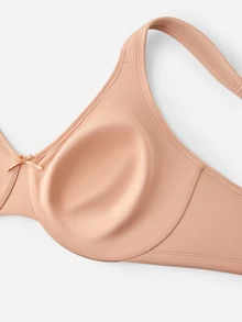 LUVLETTE Plus Unlined Full Coverage Underwire Bra-Pinch-Free Straps - Side And Back Smoothing Brown Minimizer Basic SizeFreedom Bra - Coffee Brown - View 8
