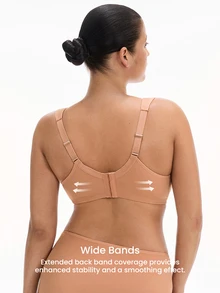LUVLETTE Plus Unlined Full Coverage Underwire Bra-Pinch-Free Straps - Side And Back Smoothing Brown Minimizer Basic SizeFreedom Bra - Coffee Brown - View 4