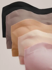 Barelissa 5pcs/Set Elegant Comfortable Women's Bandeau Seamless Bra Multi-Color - Multicolor - View 5