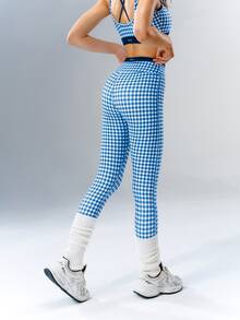 VARSIVA Women's Plaid High Waist Daily Gym Pilates Fitness Athletic Casual Sports Activewear Bottom Leggings White Summer - Multicolor - View 9