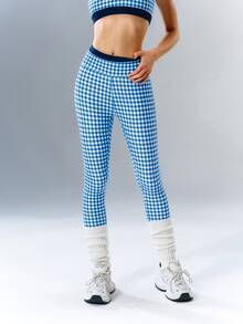 VARSIVA Women's Plaid High Waist Daily Gym Pilates Fitness Athletic Casual Sports Activewear Bottom Leggings White Summer - Multicolor - View 8