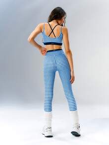 VARSIVA Women's Plaid High Waist Daily Gym Pilates Fitness Athletic Casual Sports Activewear Bottom Leggings White Summer - Multicolor - View 11