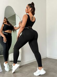 Rhythm Era Plus Size High Stretch Skinny Sports Pants Yoga Women Pants Gym Sports Black And White Summer - Multicolor - View 4