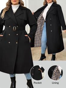 SHEIN CURVE+ Plus Size Overcoats, Fall Winter 2026 22W - Multicolor - View 1