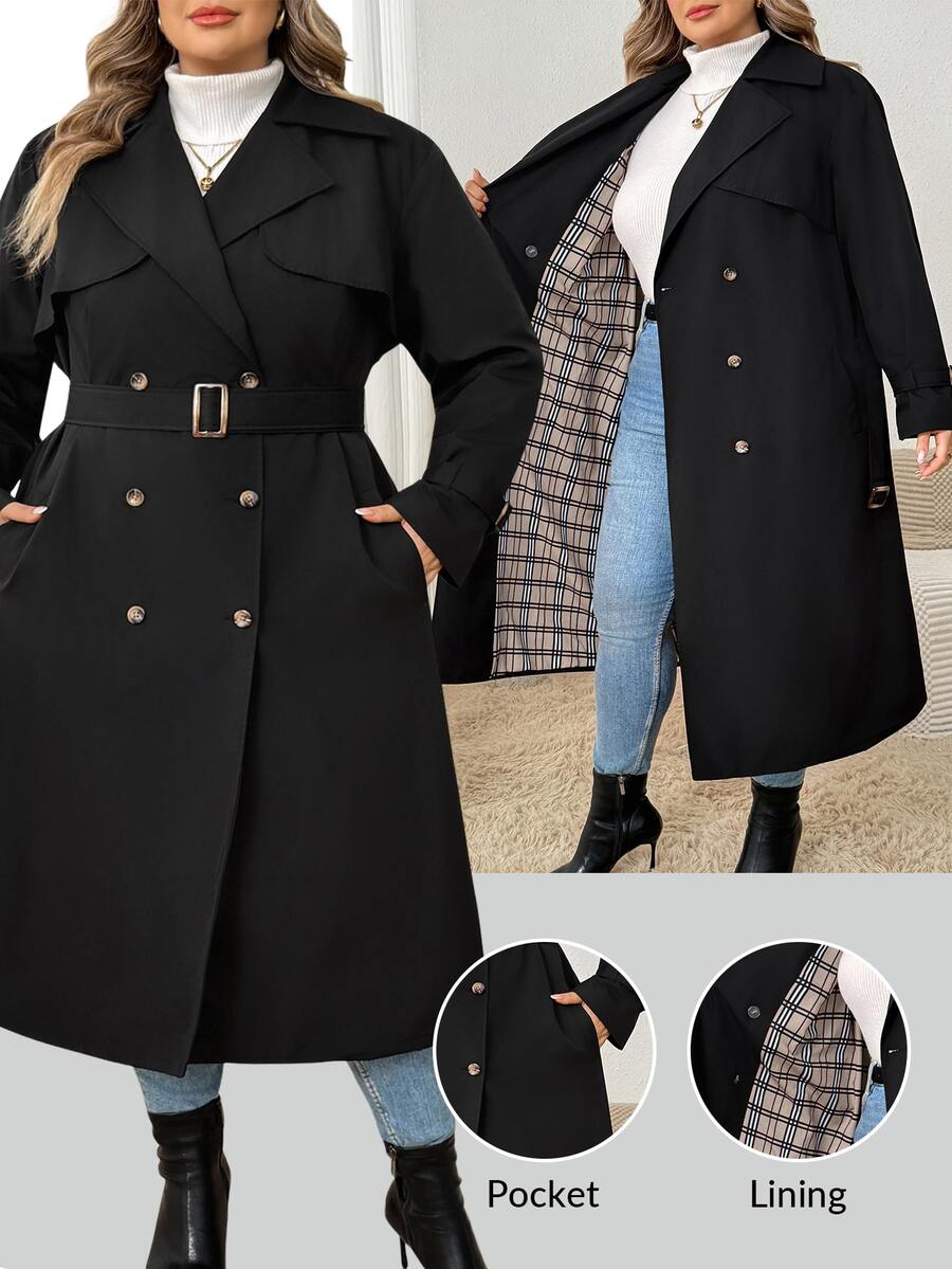 SHEIN CURVE+ Plus Size Overcoats, Fall Winter 2026 22W - Multicolor - View 1
