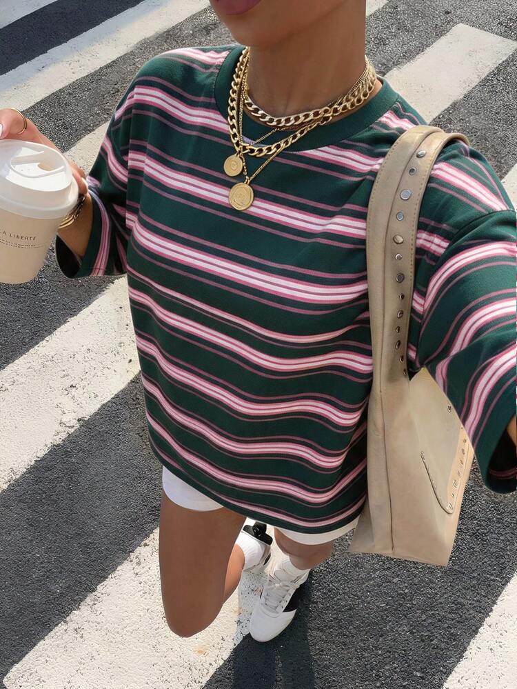 Muchica Women's Casual Striped Short Sleeve T-Shirt, Summer,Summer Top - Multicolor - View 7