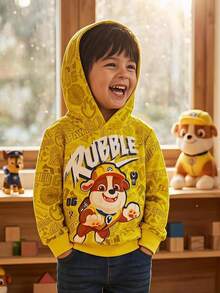 Maija Kids SHEIN | PAW Patrol Maija Kids 小男孩字母與卡通狗圖案運動衫 - 黃色 - 查看 4