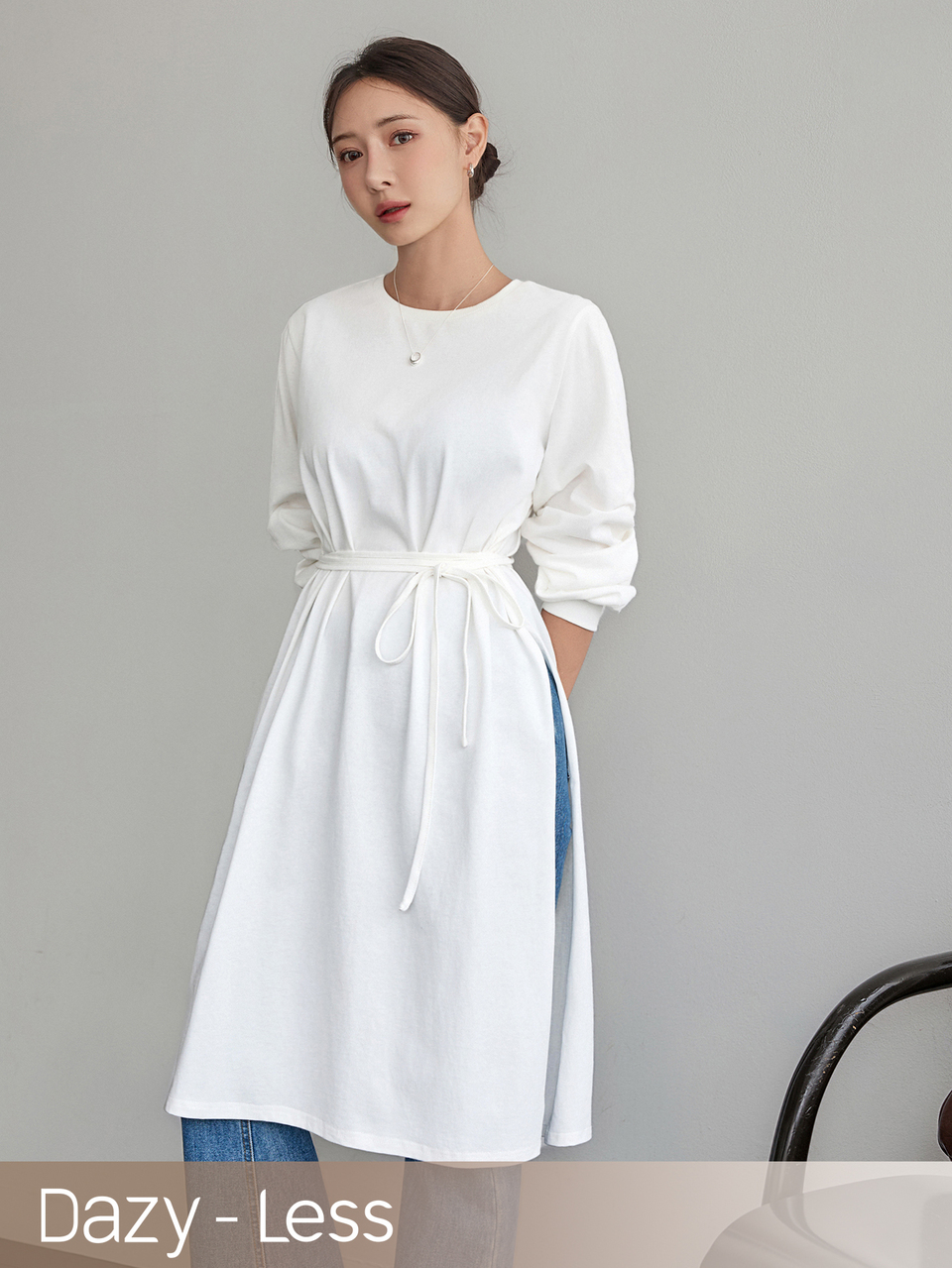 Women's Minimalist Versatile Slit Long Sleeve T-Shirt For Daily Wear Business Casual Woman Fall