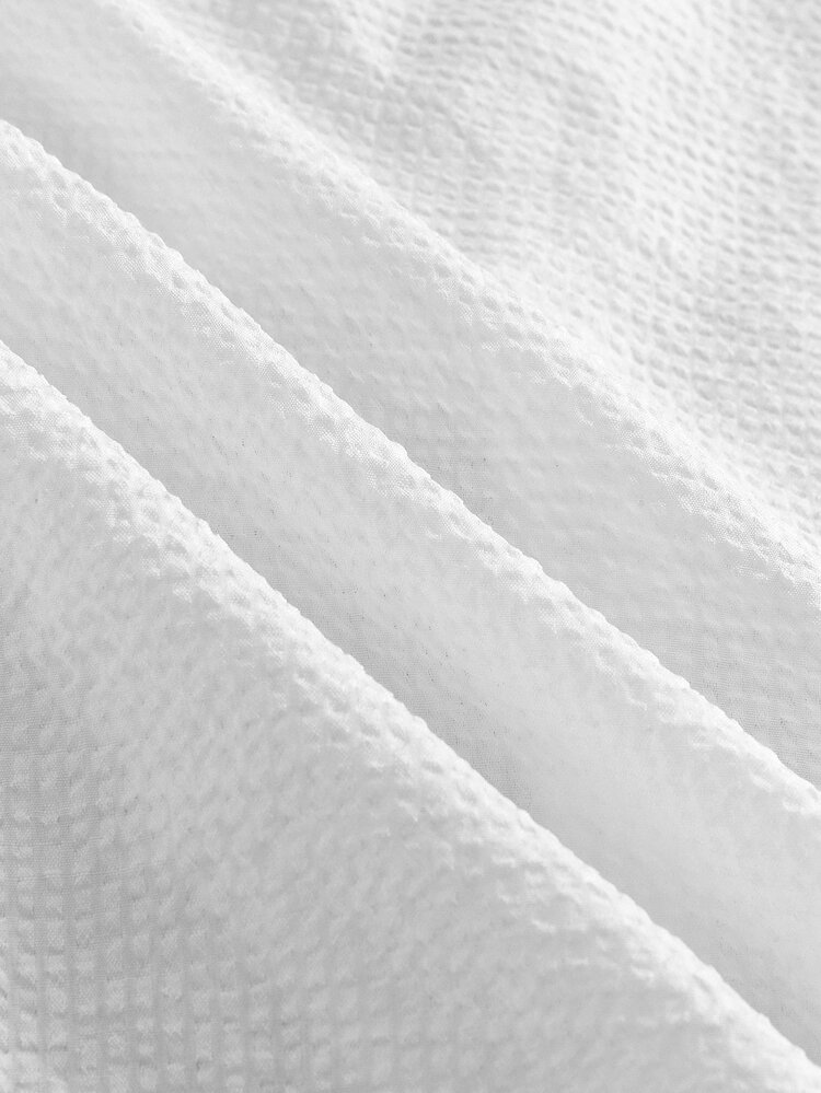 SWAVVY Men's Casual Versatile Solid Color Tie Shirt - White - View 6