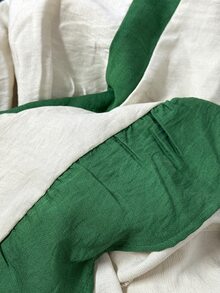 Trelyra 女款夏季法式優雅輕盈鼠尾草綠波西米亞風度假無袖圓領拼色收腰沙灘度假洋裝 - 彩色 - 查看 4