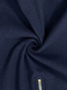 LUMIGAL Women's Vintage Commuter Slim Fit Flattering Half-Zip Knit Ribbed T-Shirt, Versatile Design For Outings - Dusty Blue - View 5