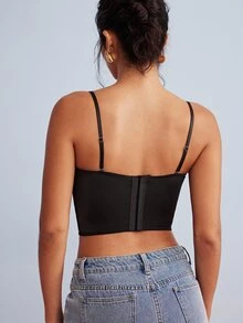 Elorette Contrast Lace Underwire Bra Lingerie UnderwearOuter - Black - View 2