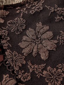 SHEIN MOD 卡其棕宮廷風燈籠袖前綁帶襯衫 - 棕色 - 查看 7