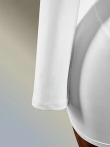 Amplova 素色露背立領修身運動連身褲 - 白色 - 查看 6