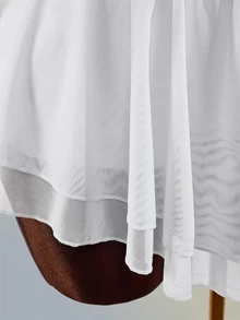Amplova Women's Solid Color Ruffle Hem Back Cutout Sleeveless Sports Dress With Shorts - White - View 13