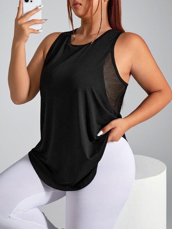 Rhythm Era Plus Size Women's Solid Color Simple Daily Jacquard Sport Tank Top