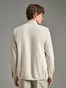Calmiston Contains Wool Men's Casual Versatile Solid Color Knit Vest Formal Old Money Cardigan Men - White - View 7