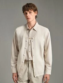 Calmiston Contains Wool Men's Casual Versatile Solid Color Knit Vest Formal Old Money Cardigan Men - White - View 10