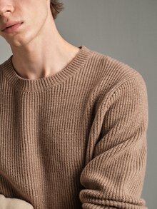 Calmiston Old Money Men's Wool Blend Crew Neck Knit Sweater Solid Color Soft Long Sleeve Pullover For Daily Wear Autumn Winter Birthday Vacation Shades Of Brown - Khaki - View 10