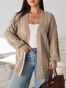 Solflare Plus Size Vintage Fashion Long Sleeve Cardigan Sweater College Style - Multicolor - View 5