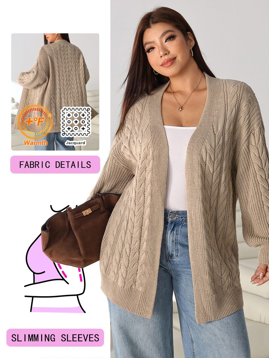 Solflare Plus Size Vintage Fashion Long Sleeve Cardigan Sweater College Style - Multicolor - View 1