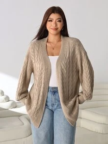 Solflare Plus Size Vintage Fashion Long Sleeve Cardigan Sweater College Style - Multicolor - View 3