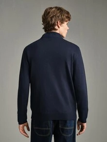 Calmiston Contains Wool Men's Casual Versatile Sweater For Autumn/Winter Formal Old Money - Dusty Blue - View 7