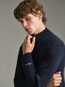 Calmiston Contains Wool Men's Casual Versatile Sweater For Autumn/Winter Formal Old Money - Dusty Blue - View 9