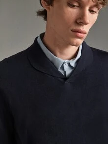 Calmiston Contains Wool Men's Autumn Casual Versatile Solid Color Sweater Formal Old Money - Multicolor - View 12